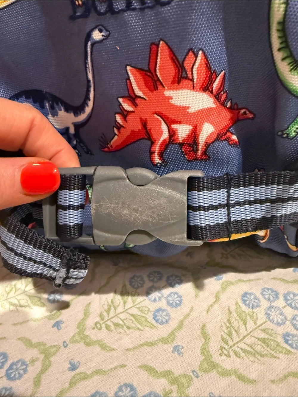 Pottery Barn toddler Dinosaur Print Backpack - Blue